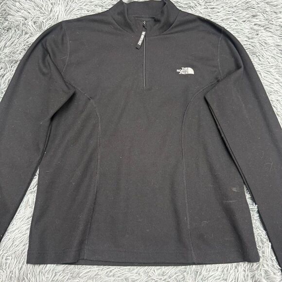 The North Face Black Quarter Zip Sweatshirt Size Large - Picture 2 of 9